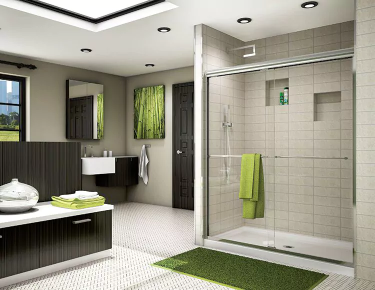 Fleurco Cordoba In-Line Bypass Semi-Frameless doors Chome