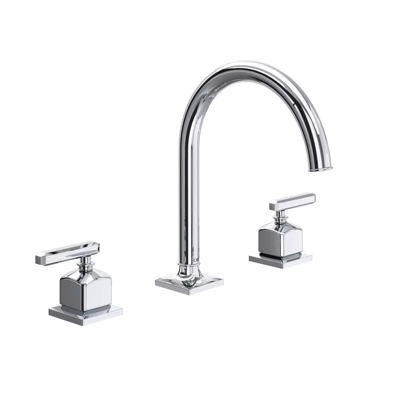 ROHL AP08D3LMAPC Apothecary Widespread Bathroom Faucet With C-Spout In Polished Chrome