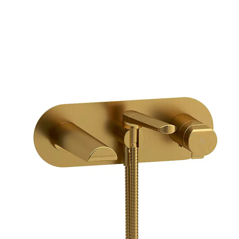 Riobel PB21BG Parabola Wall-Mount Tub Filler In Brushed Gold