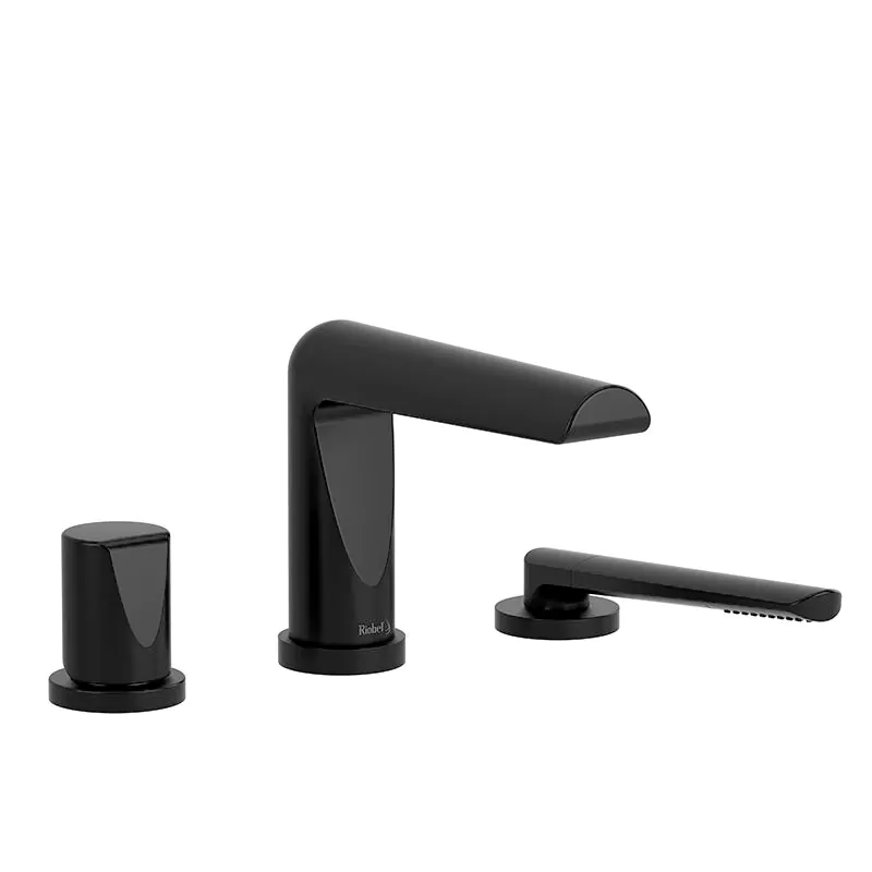 Riobel PB66 Parabola 3-Piece Deck-Mount Tub Filler Black