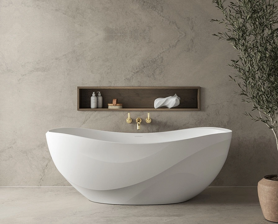 Victoria Albert Seros Freestanding Soaking Bathtub With Curved Rim