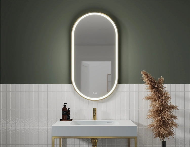 Fleurco MFMO2039-12 Magna LED Lighted Mirror With Defogger In Brushed Gold Finish