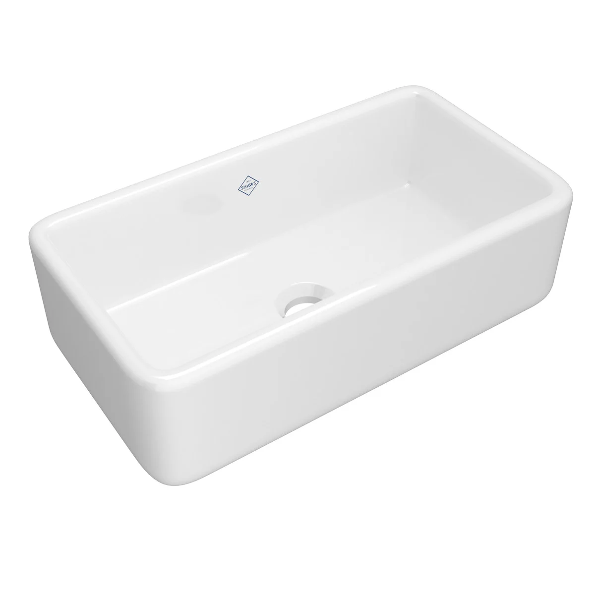 Shaws RC3318WH Lancaster 33 Inch Single Bowl Farmhouse Apron Front Fireclay Kitchen Sink