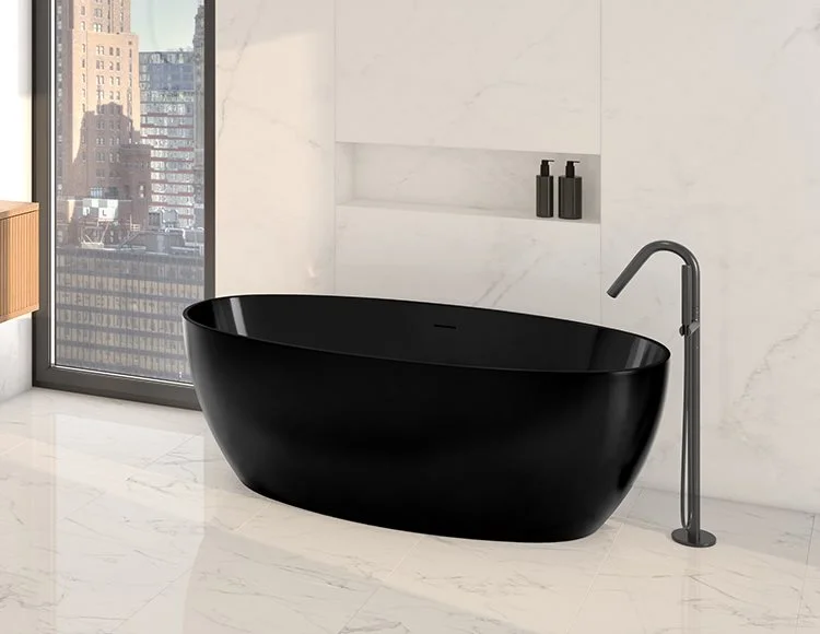Fleurco BVO6732-33MG Grande Voce Black Freestanding Tub