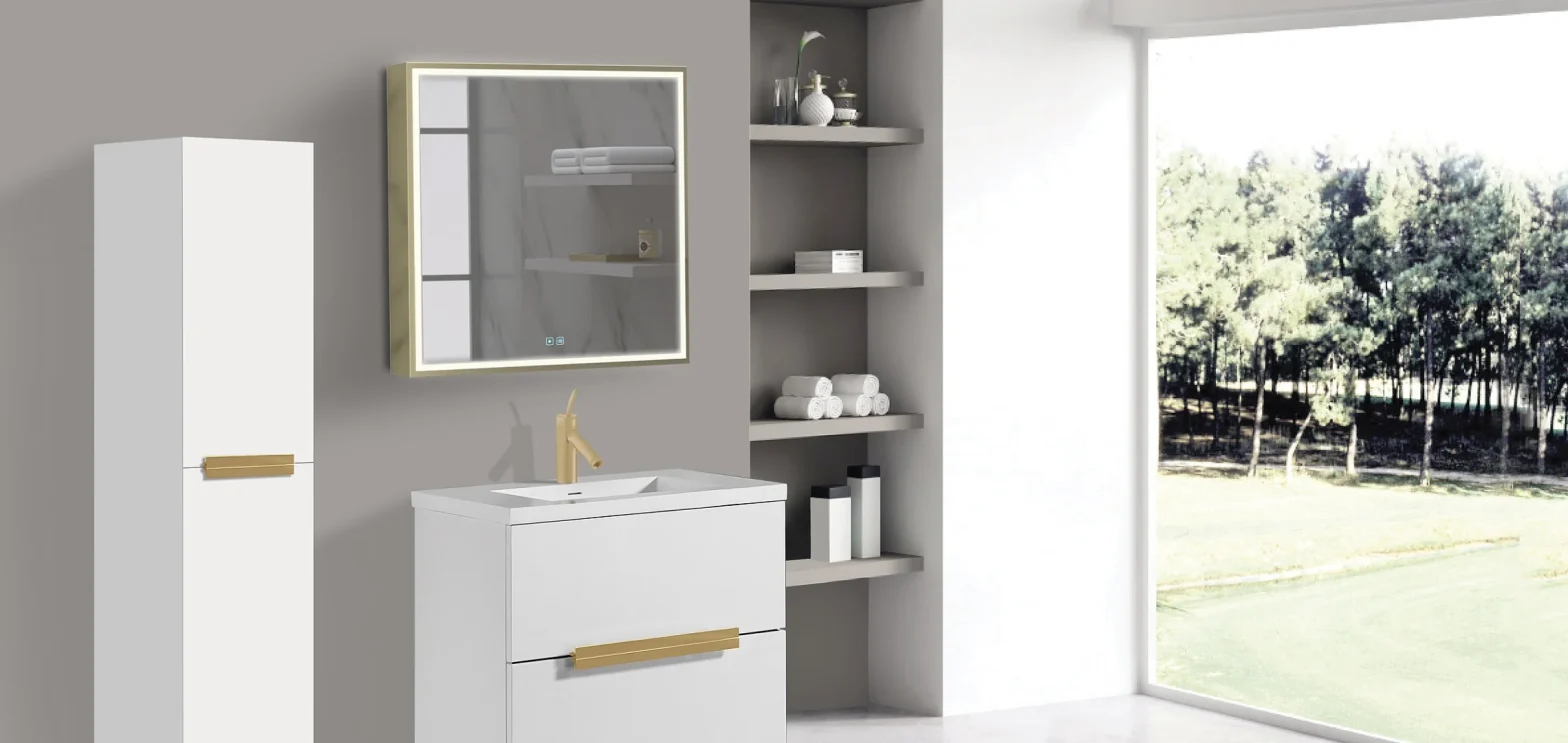 LED Medicine Cabinet Above Bathroom Vanity