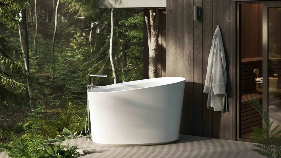 Victoria + Albert KER-N-SW-IO Kerid 53" x 32" Freestanding Soaking Bathtub - Standard White