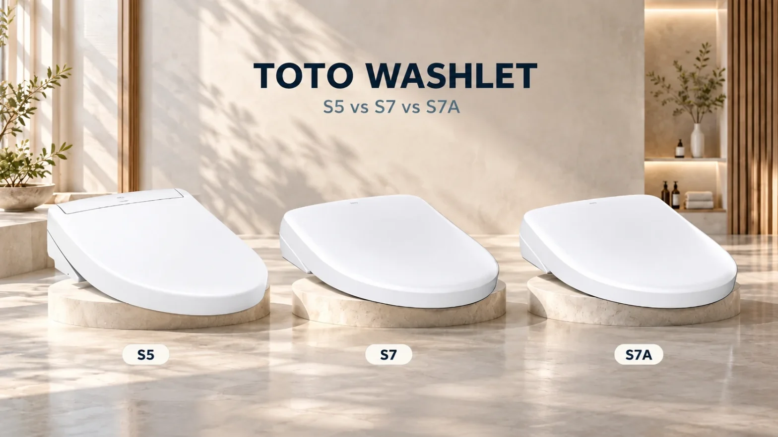 TOTO WASHLET S5 vs S7 vs S7A comparison