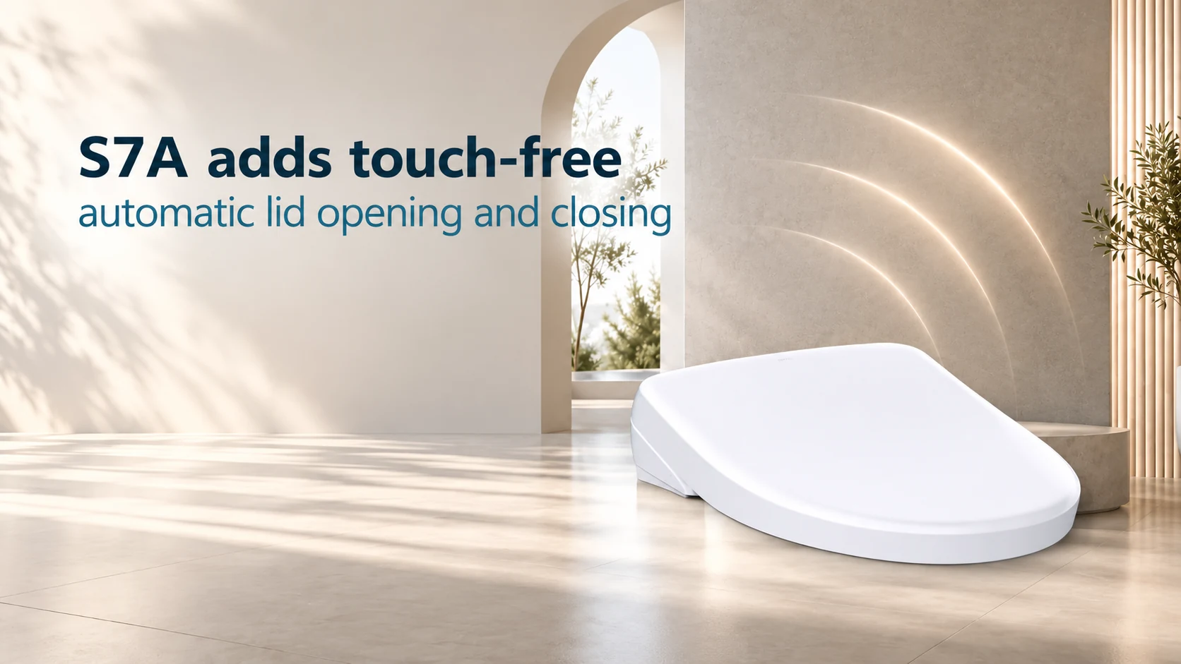 TOTO WASHLET S7A with touch-free automatic lid opening and closing